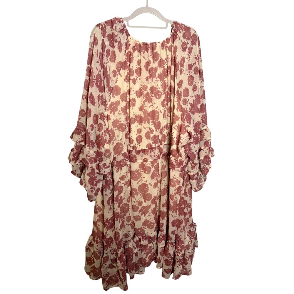 Simply Vera Vera Wang Chiffon Ruffle dress pink floral print - Picture 8 of 8